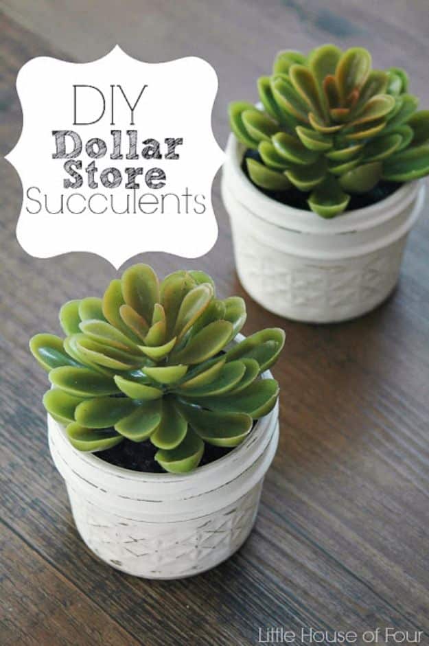 Dollar Tree Crafts - Quick and Easy Dollar Store Succulents - DIY Ideas and Crafts Projects From Dollar Tree Stores - Easy Organizing Project Tutorials and Home Decorations- Cheap Crafts to Make and Sell #dollarstore #dollartree #dollarstorecrafts #cheapcrafts #crafts #diy #diyideas