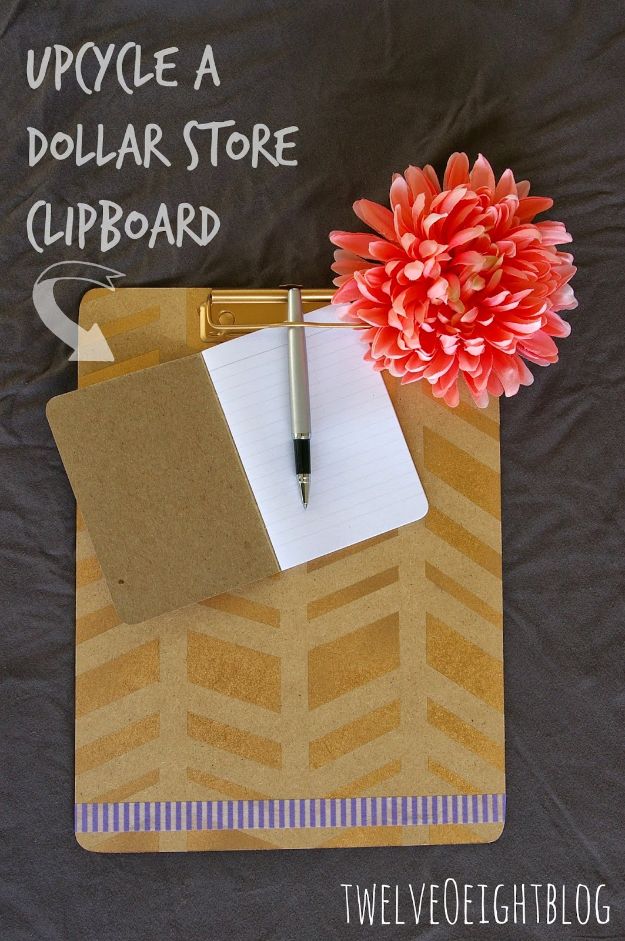 Cheap DIY Gift Ideas - Upcyle A Dollar Store Clipboard - List of Handmade Gifts on A Budget and Inexpensive Christmas Presents - Do It Yourself Gift Idea for Family and Friends, Mom and Dad, For Guys and Women, Boyfriend, Girlfriend, BFF, Kids and Teens - Dollar Store and Dollar Tree Crafts, Home Decor, Room Accessories and Fun Things to Make At Home #diygifts #christmas #giftideas #diy