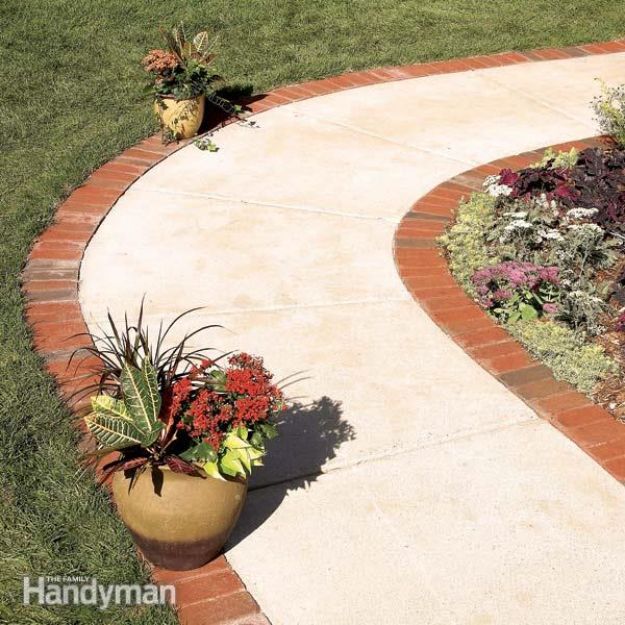 DIY Ideas With Bricks - Use Brick Borders for Path Edging - Home Decor and Creative Do It Yourself Projects to Make With Bricks - Ideas for Patio, Walkway, Fireplace, Firepit, Mantle, Grill and Art - Inexpensive Decoration Tutorials With Step By Step Instruction for Brick DIY #diy #homeimprovement