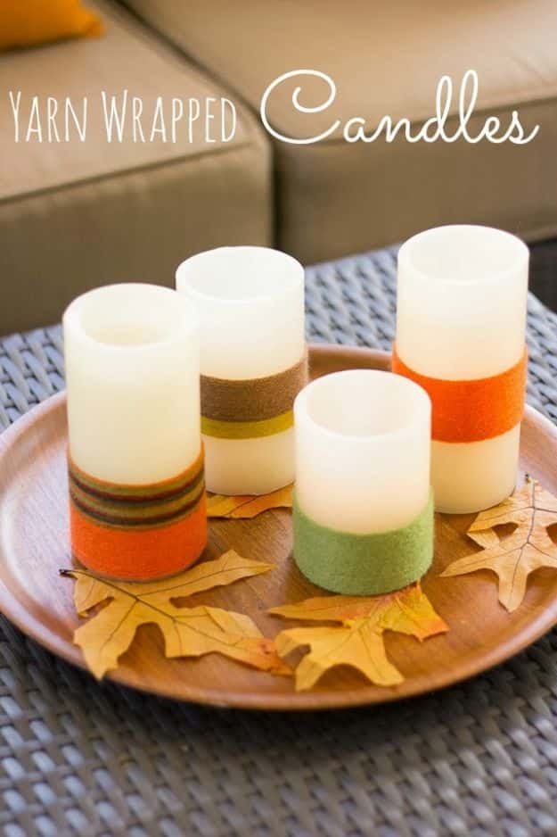 Cheap DIY Gift Ideas - Yarn Wrapped Candles - List of Handmade Gifts on A Budget and Inexpensive Christmas Presents - Do It Yourself Gift Idea for Family and Friends, Mom and Dad, For Guys and Women, Boyfriend, Girlfriend, BFF, Kids and Teens - Dollar Store and Dollar Tree Crafts, Home Decor, Room Accessories and Fun Things to Make At Home #diygifts #christmas #giftideas #diy