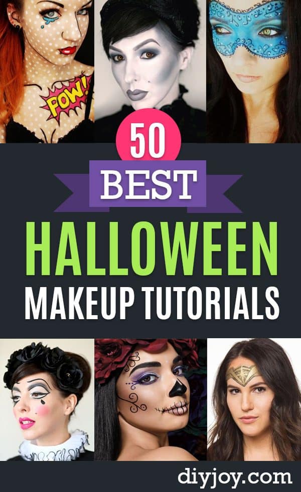 Pinterest Halloween Makeup Tutorials - Easy Makeup Tips and Step by Step Tutorial Ideas for The Best Halloween Costume - Animals, Eyes, Creative Faces, Simple and Scary Ghosts, Skeletons and Creatures - Zombie Makeup, Cute Looks, DIY Vampire, Gypsy, Mermaid and Creepy Sugar Skull, Cool Glam Looks for A Halloween Party and Instagram Photos - Ideas for Couples and Kids 