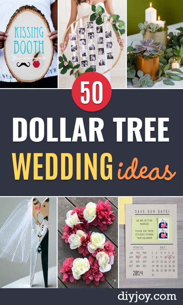 Dollar Tree Wedding Ideas - Cheap DIY Wedding Decor Ideas - Homemade Wedding Decorations for Bride on a Budget - inexpensive outdoor weddings , DIY Table Centerpieces, Flowers, favors, signs, crafts for weddings