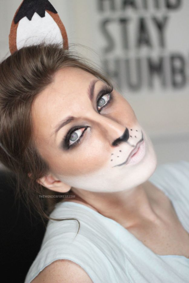 Best Halloween Makeup Tutorials - Cute Fox Makeup - Easy Makeup Tips and Tutorial Ideas for The Best Halloween Costume - Animals, Eyes, Creative Faces, Simple and Scary Ghosts, Skeletons and Creatures - Zombie Makeup, Cute Looks, DIY Vampire, Gypsy, Mermaid and Creepy Sugar Skull, Cool Glam Looks for A Halloween Party and Instagram Photos - Ideas for Couples and Kids 