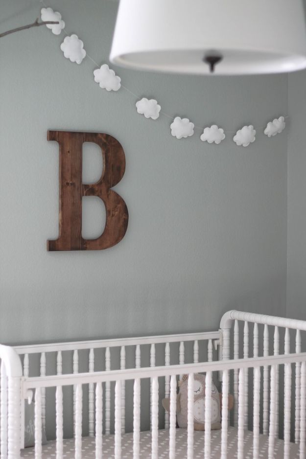 Creative DIY Nursery Decor - DIY Cloud Garland - Easy Projects to Make for Baby Room - Decorations for Boy and Girl Rooms, Unisex, Minimalist and Modern Nurseries and Rustic, Farmhouse Style - All White, Pink, Blue, Yellow and Green - Cribs, Bedding, Wall Art and Hangings, Rocking Chairs, Pillows, Changing Tables, Storage and Bassinet for Baby #diybaby #babygifts #nurserydecor