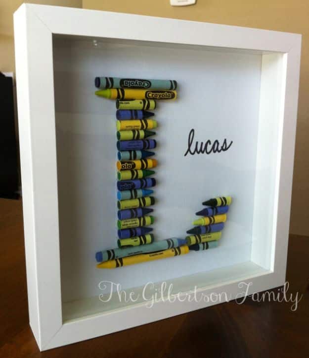 DIY Nursery Decor - DIY Crayon Letter - Easy Projects to Make for Baby Room - Decorations for Boy and Girl Rooms, Unisex, Minimalist and Modern Nurseries and Rustic, Farmhouse Style - All White, Pink, Blue, Yellow and Green - Cribs, Bedding, Wall Art and Hangings, Rocking Chairs, Pillows, Changing Tables, Storage and Bassinet for Baby #diybaby #babygifts #nurserydecor