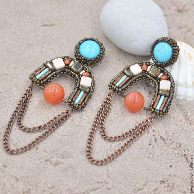 DIY Earrings - DIY Ethnic Beaded Earrings - Easy Earring Projects for Studs, Dangle, Hoops, Tassel, Wire Wrap Beads and Handmade Cuff - Vintage, Boho, Beaded, Leather, Fabric andCrochet Ideas - Cheap Gifts for Her - Homemade Jewelry Tutorials With Step By Step Instructions 
