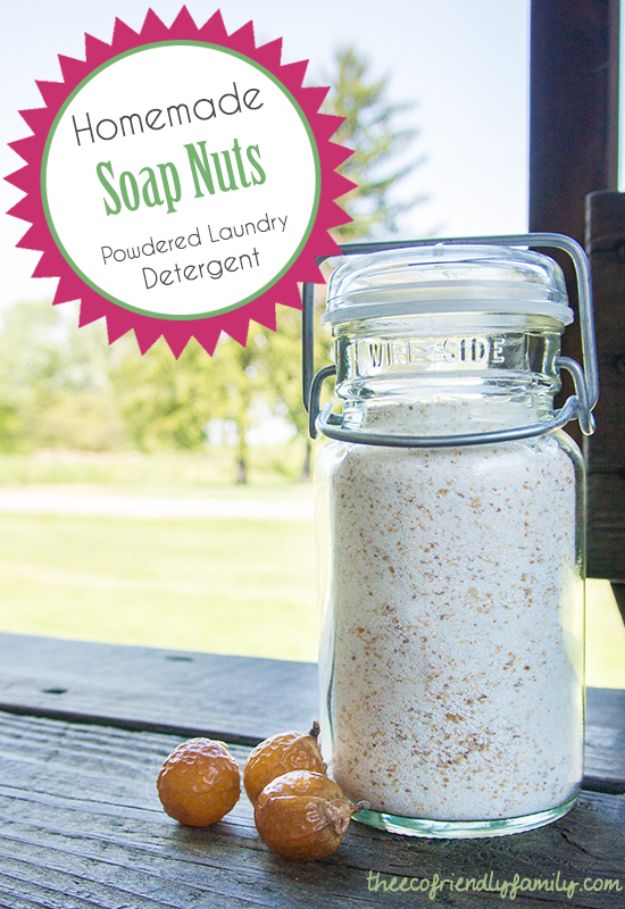 Laundry Detergent Recipes - DIY Powdered Soap Nuts Laundry Detergent - DIY Detergents and Cleaning Recipe Tutorials for Homemade Inexpensive Cleaners You Can Make At Home #recipes #laundry