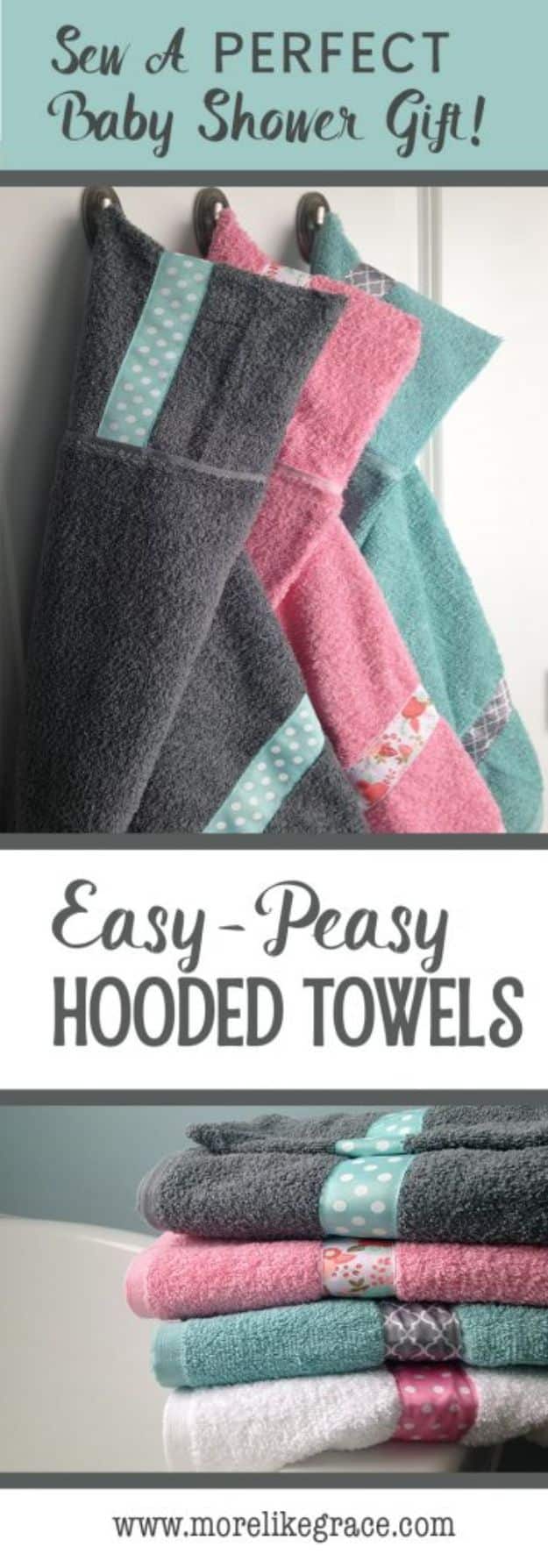 Sewing Projects for Beginners - Easy Peasy Hooded Towels - Easy Sewing Project Ideas and Free Patterns for Basic Clothing, Kids Clothes, Quick Baby Gifts, DIY Bags, Sewing Crafts to Make and Sell on Etsy - Scarf Tutorial, Blankets, Stuffed Animals, Home Decor and Linens, Curtains and Bedding, Hand Sewn cute christmas gifts to sew 
