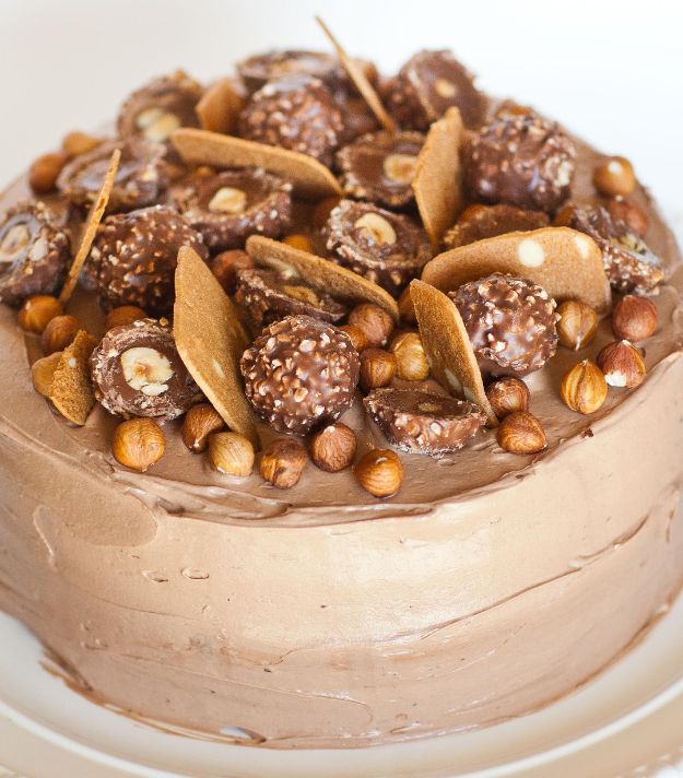 DIY Birthday Cakes - Ferrero Rocher Cake - How To Make A Birthday Cake With Step by Step Tutorial - Bake Homemade Cakes for Special Occasions and Birthdays With These Best Birthday Cake Recipes - Fancy Chocolate, Basic Vanilla Buttercream easy cakes recipes birthdays