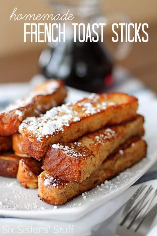 French Toast Recipes - Homemade French Toast Sticks - Best Brunch Bites and Breakfast Ideas for French Toast - Stuffed, Baked and Creme Brulee Toasts With Fruit - Healthy Sugar Free, Gluten Free and Keto Versions - Casserole Ideas for Parties and Feeding A Crowd, Sticks and Overnight Prep - How To Make French Toast Perfectly, Classic Powdered Sugar French Toast Recipe #breakfast #frenchtoast