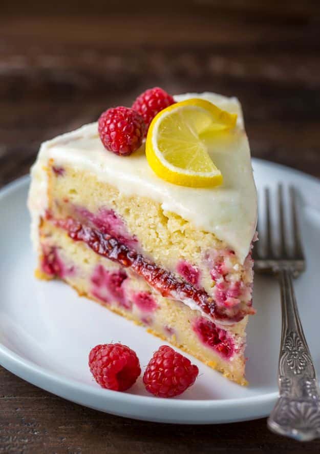 DIY Birthday Cakes - Lemon Raspberry Cake - How To Make A Birthday Cake With Step by Step Tutorial - Bake Homemade Cakes for Special Occasions and Birthdays With These Best Birthday Cake Recipes - Fancy Chocolate, Basic Vanilla Buttercream easy cakes recipes birthdays