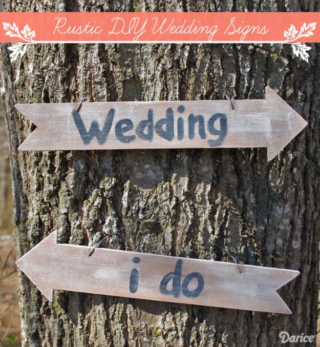 Dollar Tree Wedding Ideas - Rustic DIY Wedding Sign - Cheap and Easy Dollar Store Crafts from Your Local Dollar Tree Store - Inexpensive Wedding Decor for the Bride on A Budget - Crafts and Centerpieces, Guest Book, Favors and Decorations You Can Make for Weddings - Pretty, Creative Flowers, Table Decor, Place Cards, Signs and Event Planning Idea 