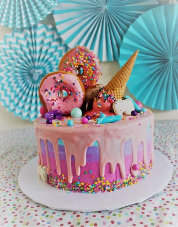 DIY Birthday Cakes - Salted Caramel Unicorn Cake - How To Make A Birthday Cake With Step by Step Tutorial - Bake Homemade Cakes for Special Occasions and Birthdays With These Best Birthday Cake Recipes - Fancy Chocolate, Basic Vanilla Buttercream easy cakes recipes birthdays