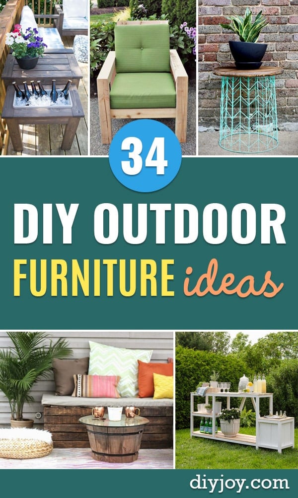 DIY Outdoor Furniture - Cheap and Easy Ideas for Patio and Porch Seating and Tables, Chairs, Sofas - How To Make Outdoor Furniture Projects on A Budget - Fmaily Friendly Decor Kids Love - Quick Projects to Make This Weekend - Swings, Pallet Tables, End Tables, Rocking Chairs, Daybeds and Benches