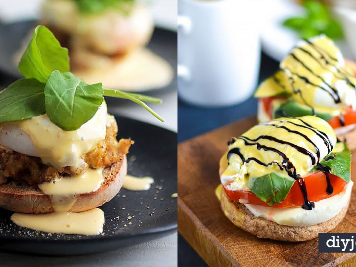 Eggs benedict on roasted brown mushrooms recipe