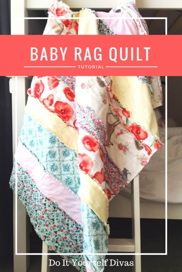 DIY Baby Blankets - Baby Rag Quilt - Easy No Sew Ideas for Minky Blankets, Quilt Tutorials, Crochet Projects, Blanket Projects for Boy and Girl - How To Make a Blanket By Hand With Fleece, Flannel, Knit and Fabric Scraps - Personalized and Monogrammed Ideas - Cute Cheap Gifts for Babies  #babygifts