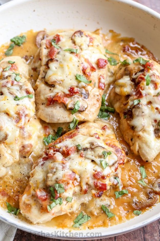 Bacon Recipes - Bacon Mushroom Stuffed Chicken - Best Ideas for A Bacon Recipe , Candied Bacon, Baked Bacon In The Oven, Dishes to Have Bacon for Dinner, Appetizers, Easy and Healthy Bacon Tips - Chicken and Asparagus Dishes, Snacks, Lunches and Even Desserts http://diyjoy.com/best-bacon-recipes