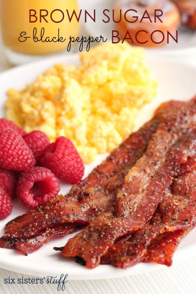 Bacon Recipes - Brown Sugar and Black Pepper Bacon - Best Ideas for A Bacon Recipe - Candied Bacon, Baked Bacon In The Oven, Dishes to Have Bacon for Dinner, Appetizers, Easy and Healthy Bacon Tips - Chicken and Asparagus Dishes, Snacks, Lunches and Even Desserts http://diyjoy.com/best-bacon-recipes