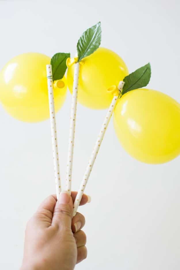 DIY Baby Shower Decorations - DIY Lemon Balloon Party Decorations - Cute and Easy Ways to Decorate for A Baby Shower Ideas in Pink and Blue for Boys and Girls- Games and Party Decor - Banners, Cake, Invitations and Favors #babygifts #babyshower #diybabygifts