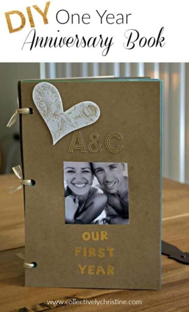 DIY anniversary Gifts - DIY One Year Anniversary Scrapbook - Homemade, Handmade Gift Ideas for Wedding Anniversaries - Cool, Easy and inexpensive Gifts To Make for Husband or Wife #anniverary #diy #gifts