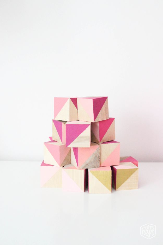 DIY Baby Shower Decorations - DIY Stacking Blocks - Cute and Easy Ways to Decorate for A Baby Shower Ideas in Pink and Blue for Boys and Girls- Games and Party Decor - Banners, Cake, Invitations and Favors #babygifts #babyshower #diybabygifts