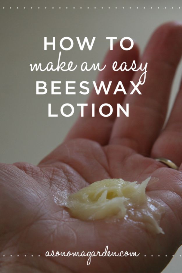 DIY Lotion Recipes - Easy Beeswax Lotion - How To Make Homemade Lotion - Natural Body and Skincare Recipe Ideas - Use Essential Oils, Coconut and Avocado and Shea Butter, Goats Milk, Lavender, Peppermint 