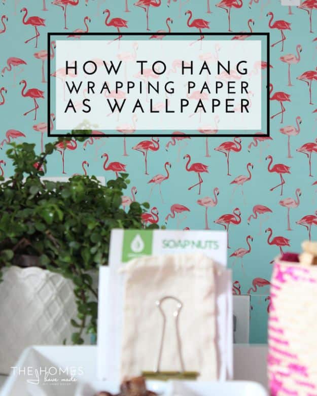 Wallpaper Tips and Tricks - Hang Wrapping Paper As Wallpaper - Easy DIY Wallpapering Tutorials - How to Hang Wall Paper for Beginners - Step by Step Instructions and Cool Hacks for Hanging Wall Papers  #diy