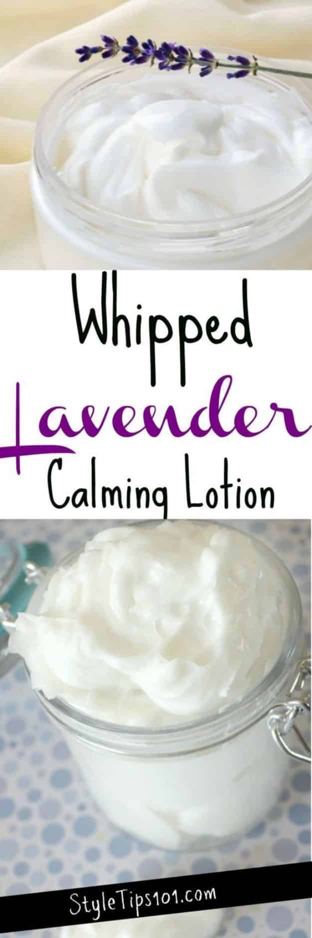 DIY Lotion Recipes - Homemade Calming Lotion With Lavender - How To Make Homemade Lotion - Natural Body and Skincare Recipe Ideas - Use Essential Oils, Coconut and Avocado and Shea Butter, Goats Milk, Lavender, Peppermint 