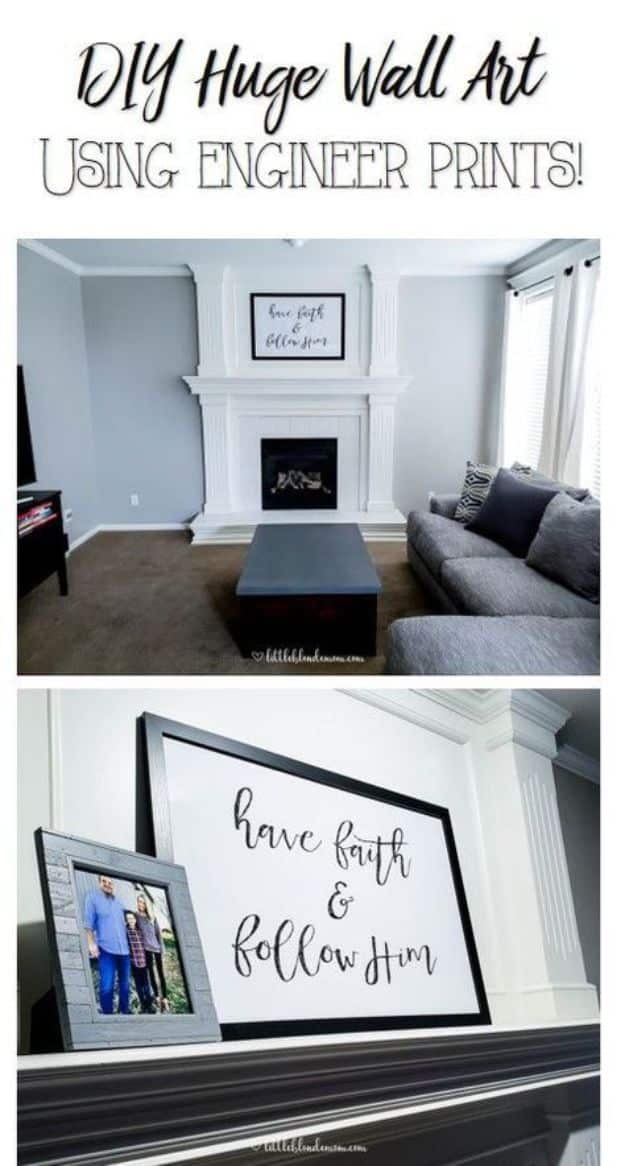 Cheap DIY Living Room Decor Ideas - Large Wall Decor - Cool Modern, Rustic Creative Farmhouse Home Decor On A Budget - Do It Yourself Coffee Tables, Wall Art, Rugs, Pillows and Chairs. Step by Step Tutorials and Instructions #diydecor #livingroom #decorideas