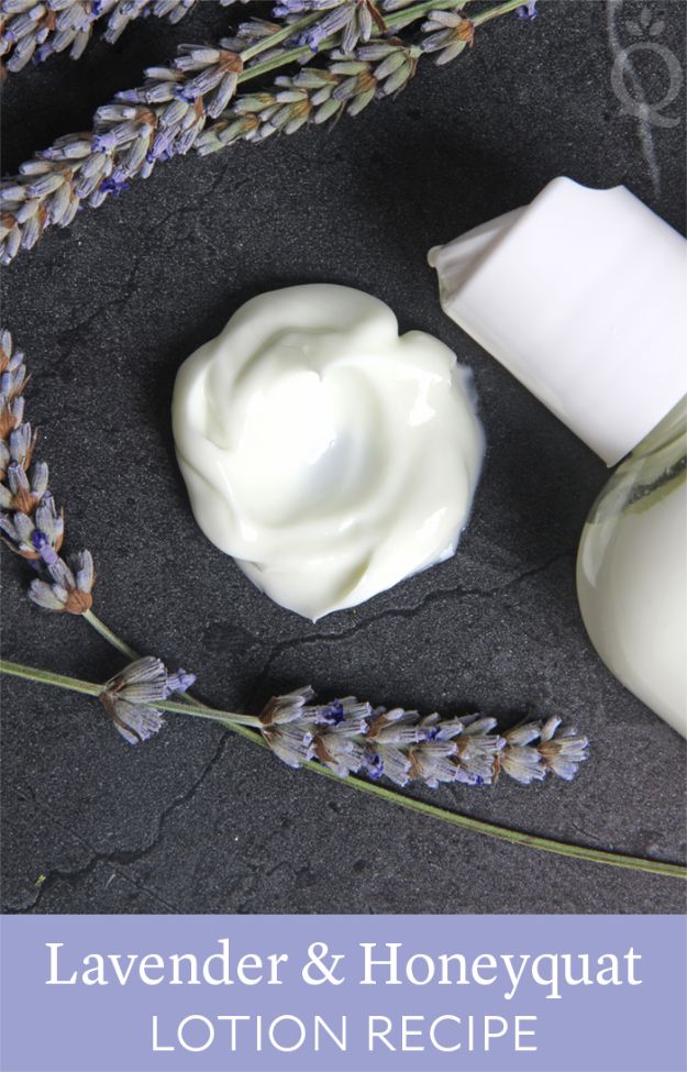 DIY Lotion Recipes - Lavender & Honeyquat Lotion - How To Make Homemade Lotion - Natural Body and Skincare Recipe Ideas - Use Essential Oils, Coconut and Avocado and Shea Butter, Goats Milk, Lavender, Peppermint 