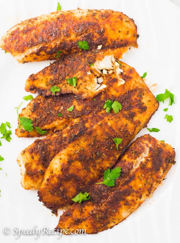 Tilapia Recipes - Oven Baked Blackened Tilapia - Best Recipe Ideas for Tilapia Fish - Dinner, Lunch, Snacks and Appetizers - Healthy Foods, Gluten Free Low Carb and Keto Friendly Dishes - Salads, Pastas and Easy Weeknight Dinners, Lunches for Work - Broiled, Grilled, Lemon Baked, Fried and Quick Ways to Make Tilapia #fish #healthy #recipes