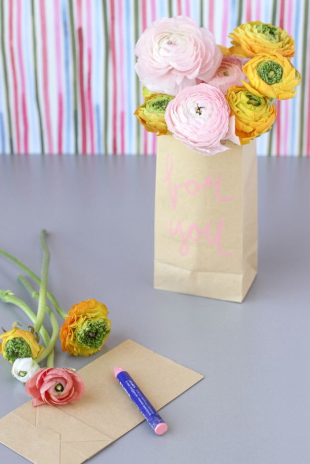 DIY Baby Shower Decorations - Paper Flower Sacks - Cute and Easy Ways to Decorate for A Baby Shower Ideas in Pink and Blue for Boys and Girls- Games and Party Decor - Banners, Cake, Invitations and Favors 