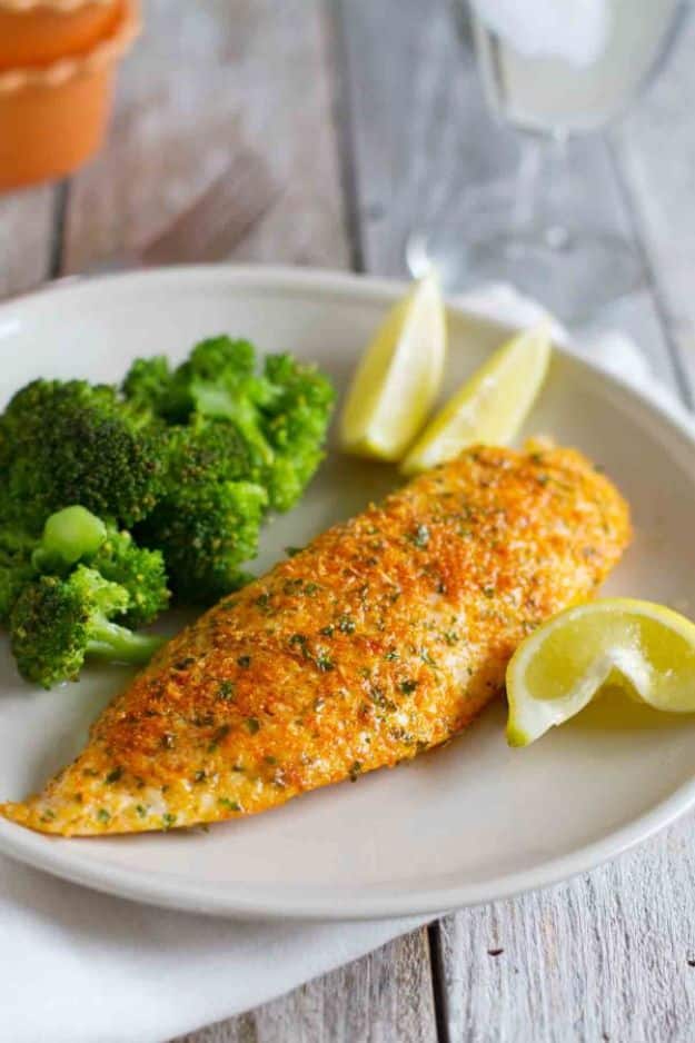 Tilapia Recipes - Parmesan Crusted Tilapia - Simple Tilapia Fish Recipe Ideas - How to Cook Tilapia for Dinner, Lunch, Snacks and Appetizers - Healthy Foods, Gluten Free Low Carb and Keto Friendly Dishes - Salads, Pastas and Easy Weeknight Dinners, Lunches for Work 
