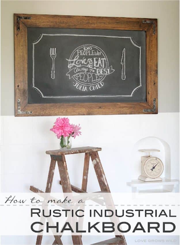 Cheap Last Minute Gifts DIY - Rustic Industrial Chalkboard - Inexpensive DIY Gift Ideas To Make On A Budget - Homemade Christmas and Birthday Presents to Make For Mom, Dad, Daughter & Son, Kids, Friends and Family - Cool and Creative Crafts, Home Decor and Accessories, Fun Gadgets and Phone Stuff - Quick Gifts From Dollar Tree Items #diygifts #cheapgifts #christmasgifts