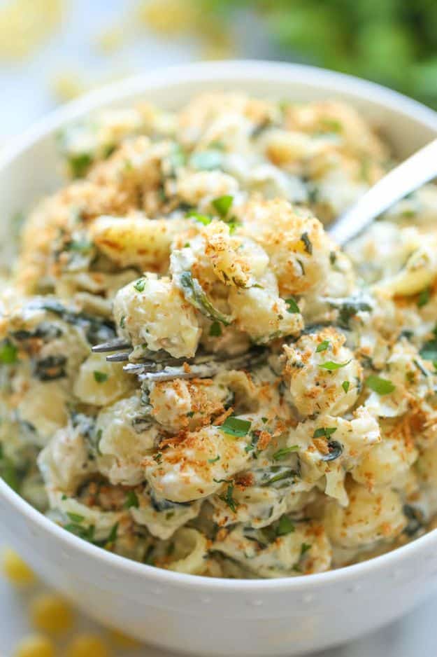 Macaroni and Cheese Recipes - Spinach and Artichoke Mac and Cheese - Best Mac and Cheese Recipe - Baked, Crockpot, Stovetop and Easy, Quick Variations - Homemade, Creamy Sauce - Pioneer Woman Favorites - Velveets Cheddar and 3 Cheese Bacon, Breadcrumbs   