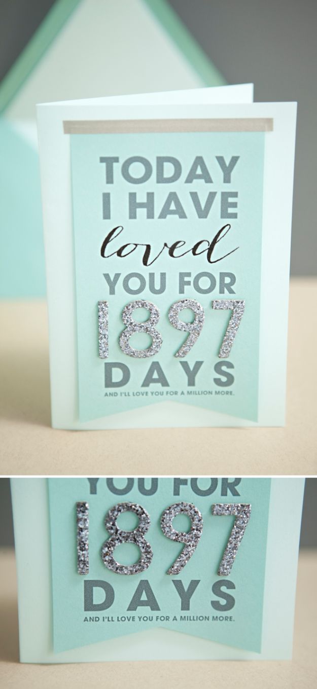 DIY anniversary Gifts - Today I Have Loved You For Card - Homemade, Handmade Gift Ideas for Wedding Anniversaries - Cool, Easy and inexpensive Gifts To Make for Husband or Wife #anniverary #diy #gifts