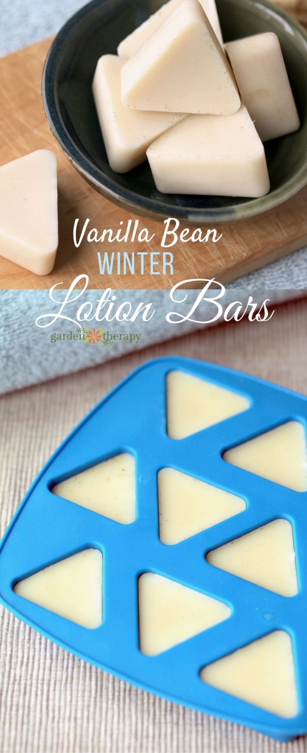 DIY Lotion Recipes - Vanilla Bean Winter Lotion Bar - How To Make Homemade Lotion - Natural Body and Skincare Recipe Ideas - Use Essential Oils, Coconut and Avocado and Shea Butter, Goats Milk, Lavender, Peppermint 