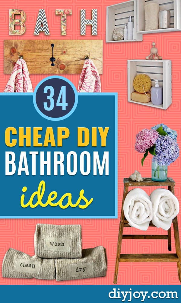 Cheap Bathroom Decor Ideas - DIY Decor and Home Decorating Ideas for Bathrooms - Easy Wall Art, Rugs and Bath Mats, Shower Curtains, Tissue and Toilet Paper Holders