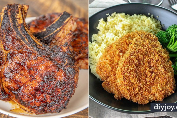 Easy Pork Chop Recipes for Dinner - Best Recipe Ideas for Pork Chops - Healthy Baked, Grilled and Crockpot Dishes - Easy Boneless Skillet Chops