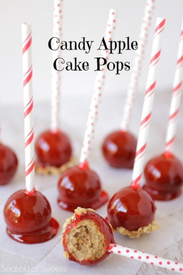 Cake Pop Recipes and Ideas - Candy Apple Cake Pops - Easy Recipe for Chocolate, Funfetti Birthday, Oreo, Red Velvet - Wedding and Christmas DIY #cake #recipes 