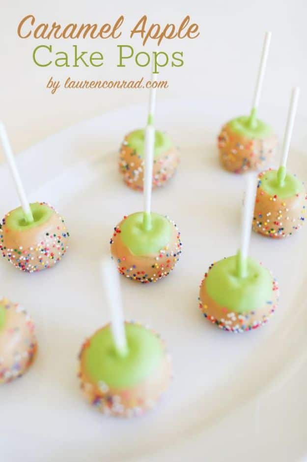 Cake Pop Recipes and Ideas - Caramel Apple Cake Pops - How to Make Cake Pops - Easy Recipe for Chocolate, Funfetti Birthday, Oreo, Red Velvet - Wedding and Christmas DIY #cake #recipes 