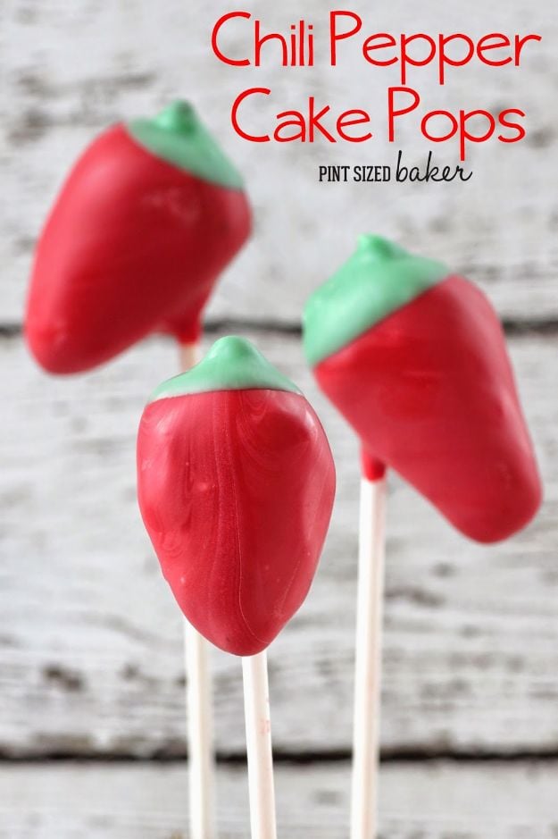 Cake Pop Recipes and Ideas - Chili Pepper Cake Pops - How to Make Cake Pops - Easy Recipe for Chocolate, Funfetti Birthday, Oreo, Red Velvet - Wedding and Christmas DIY #cake #recipes 