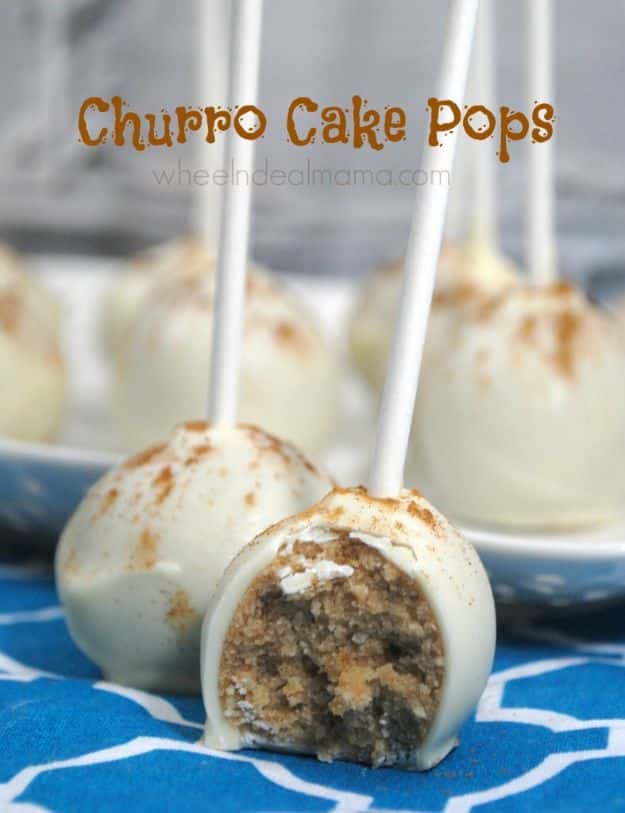 Cake Pop Recipes and Ideas - Churro Cake Pops - How to Make Cake Pops - Easy Recipe for Chocolate, Funfetti Birthday, Oreo, Red Velvet - Wedding and Christmas DIY #cake #recipes 
