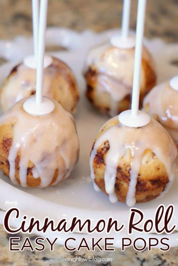 Cake Pop Recipes and Ideas - Cinnamon Roll Cake Pops - Easy Recipe for Chocolate, Funfetti Birthday, Oreo, Red Velvet - Wedding and Christmas DIY #cake #recipes 