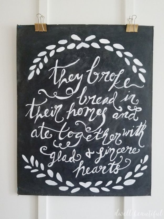 Magnolia Homes Decor Ideas - DIY Chalkboard Wall Art - DIY Decor Inspired by Chip and Joanna Gaines - Fixer Upper Dining Room, Coffee Tables, Light Fixtures for Your House - Do It Yourself Decorating On A Budget With Farmhouse Style Decorations for the Home