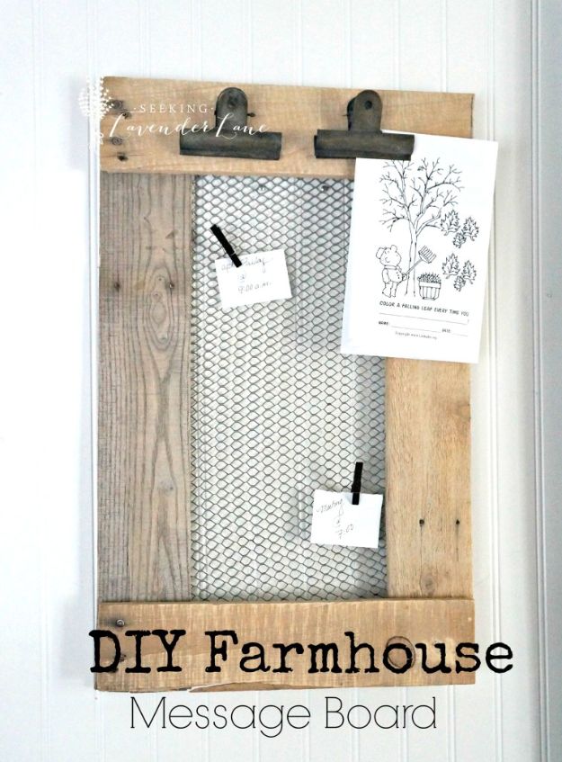 Magnolia Homes Decor Ideas - DIY Farmhouse Message Board - DIY Decor Inspired by Chip and Joanna Gaines - Fixer Upper Dining Room, Coffee Tables, Light Fixtures for Your House - Do It Yourself Decorating On A Budget With Farmhouse Style Decorations for the Home 