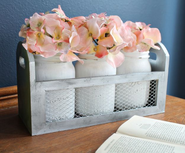 Magnolia Homes Decor Ideas - DIY Farmhouse Style Mason Jar Planter - DIY Decor Inspired by Chip and Joanna Gaines - Fixer Upper Dining Room, Coffee Tables, Light Fixtures for Your House - Do It Yourself Decorating On A Budget With Farmhouse Style Decorations for the Home 