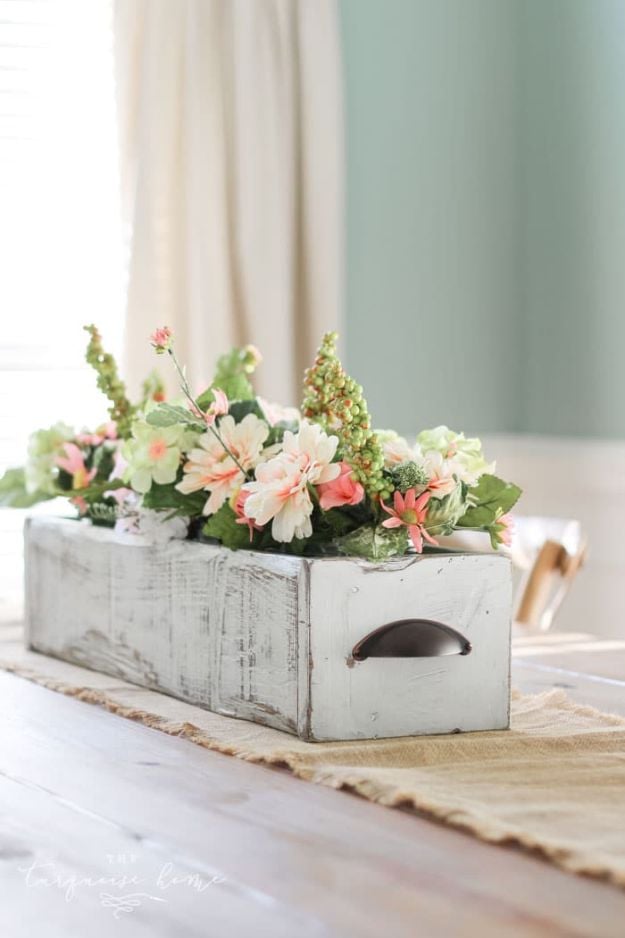 Magnolia Homes Decor Ideas - DIY Farmhouse Wooden Box Centerpiece DIY Decor Inspired by Chip and Joanna Gaines - Fixer Upper Dining Room, Coffee Tables, Light Fixtures for Your House - Do It Yourself Decorating On A Budget With Farmhouse Style Decorations for the Home