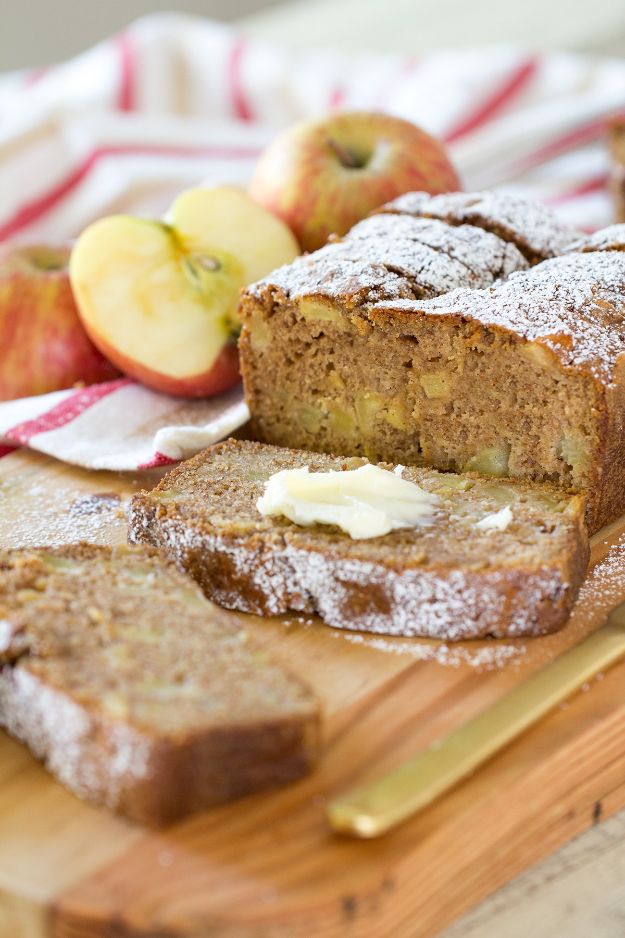 Breakfast Breads - Easy Cinnamon Spice Apple Bread - Homemade Breakfast Bread Recipes - Healthy Fruit, Nut, Banana and Vegetable Recipe Ideas - Best Brunch Dishes 