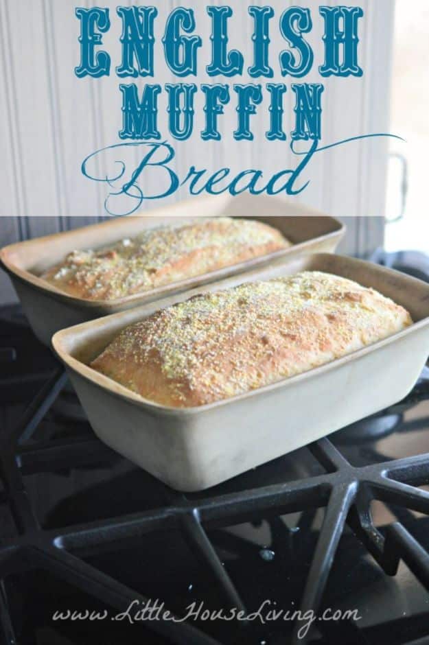 Breakfast Breads - Easy English Muffin Bread - Homemade Breakfast Bread Recipes - Healthy Fruit, Nut, Banana and Vegetable Recipe Ideas - Best Brunch Dishes 